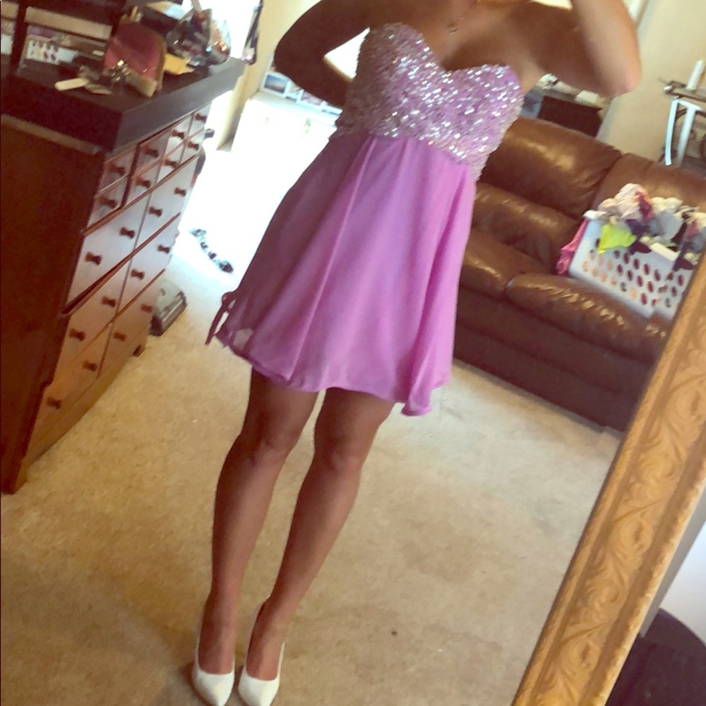 Purple mini formal dress